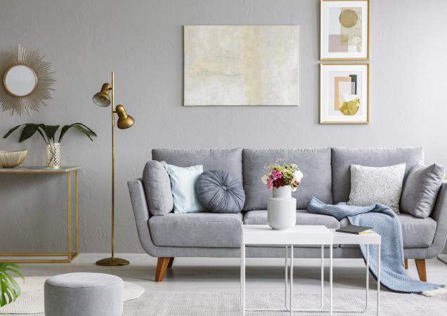 Grey Velvet sofa 